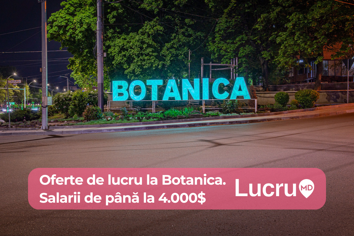 Lucru la Botanica: 10 cele mai plătite oferte